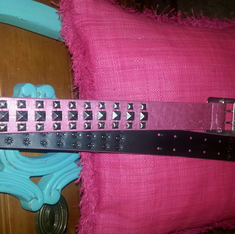 Studded hot pink belt